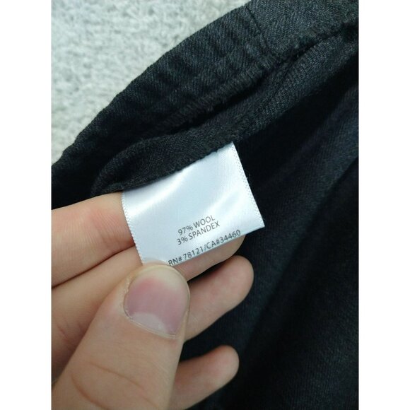 Eileen Fisher Pants Womens Large Gray Wool Crop Trouser Stretch Pull On Mid Rise - Picture 8 of 10